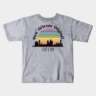 New Orleans Original Retro Rainbow Kids T-Shirt